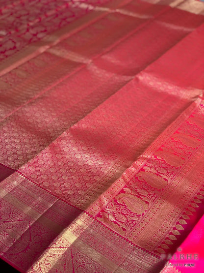 Red Kanjivaram Shikargah in Pure Silk (CM73)
