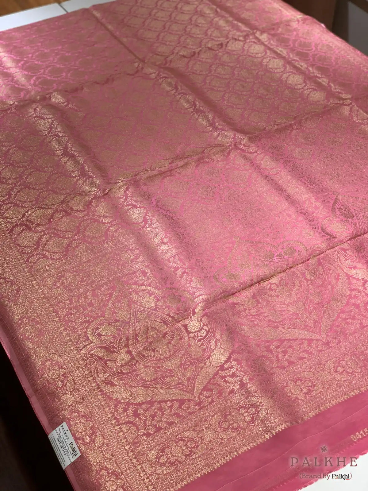 Pink Banarasi Floral Brocade in Pure Silk (CP58)