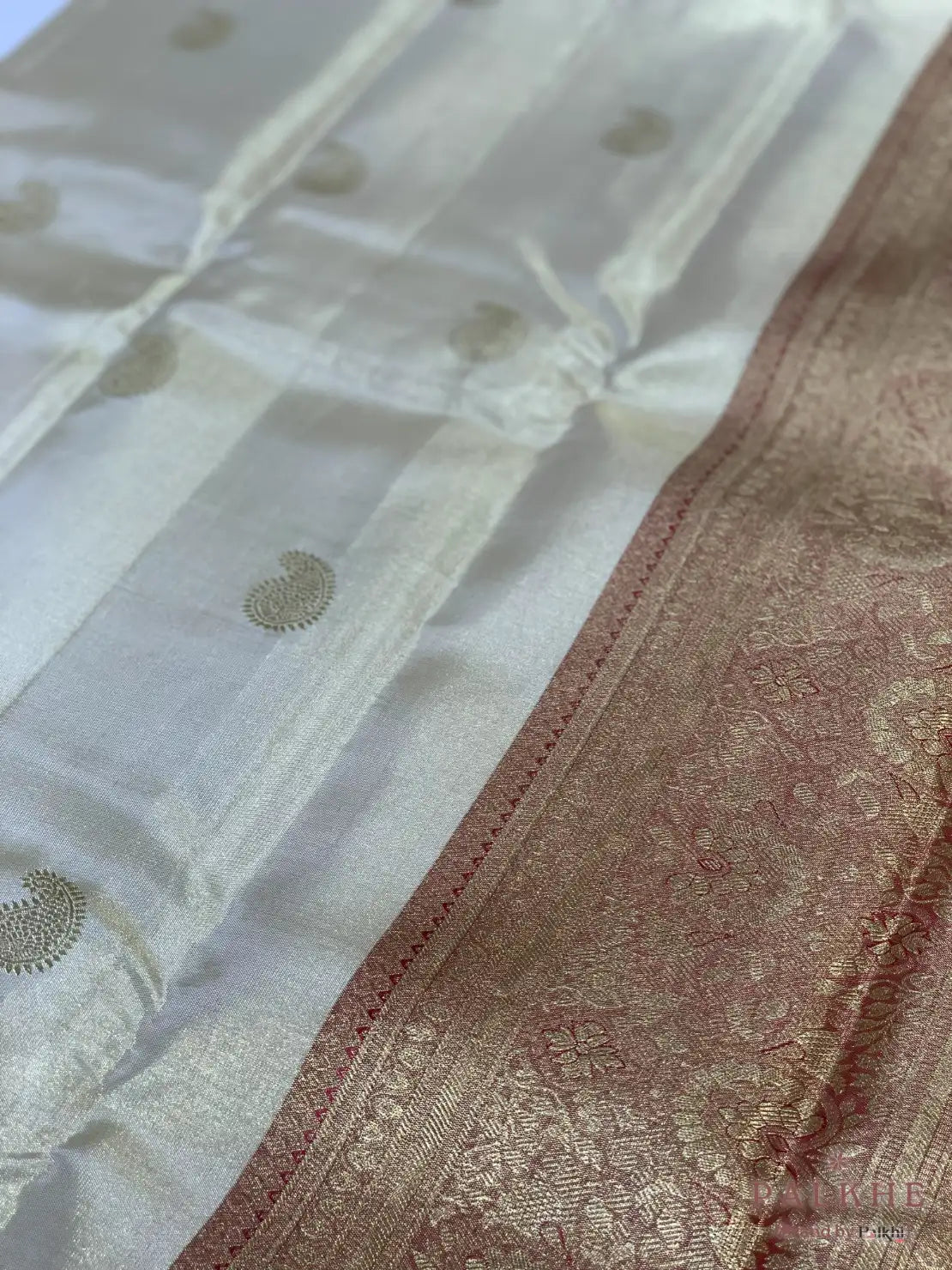 Cream Kanjivaram Buttas in Pure Silk (CN80)