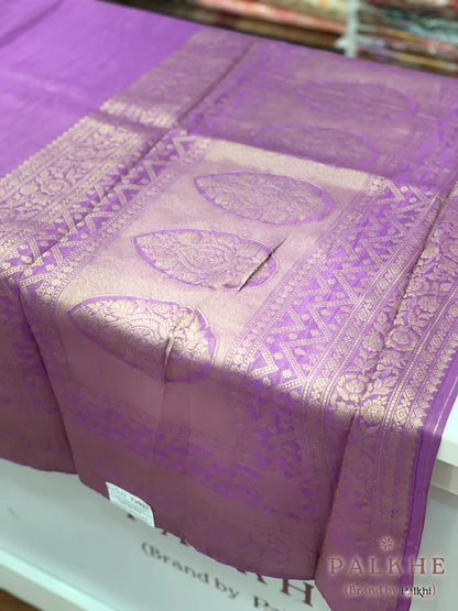 Lavender Fancy in Semi Ho Silk With ready Blouse (CS00)