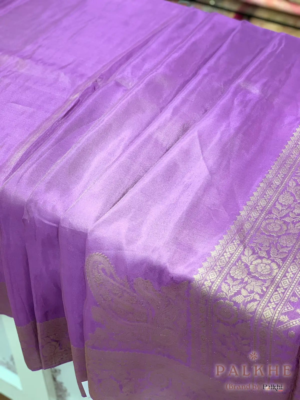 Lavender Fancy in Semi Ho Silk With ready Blouse (CS00)