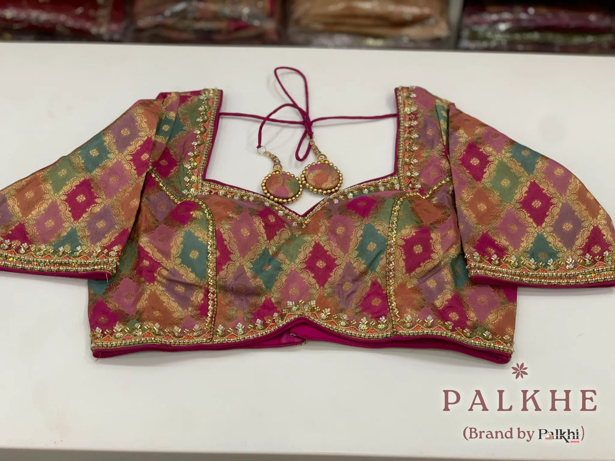 Peach Fancy in Semi Ho Silk With Ready Blouse (CS00)