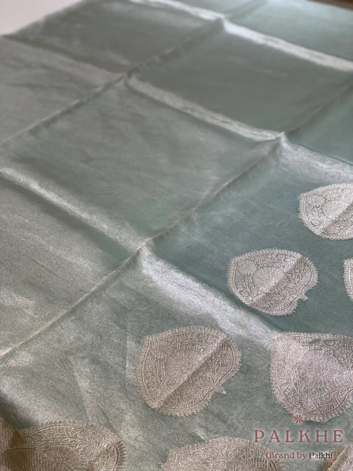 Light Blue Banarasi in Pure Tissue Silk (CP84)