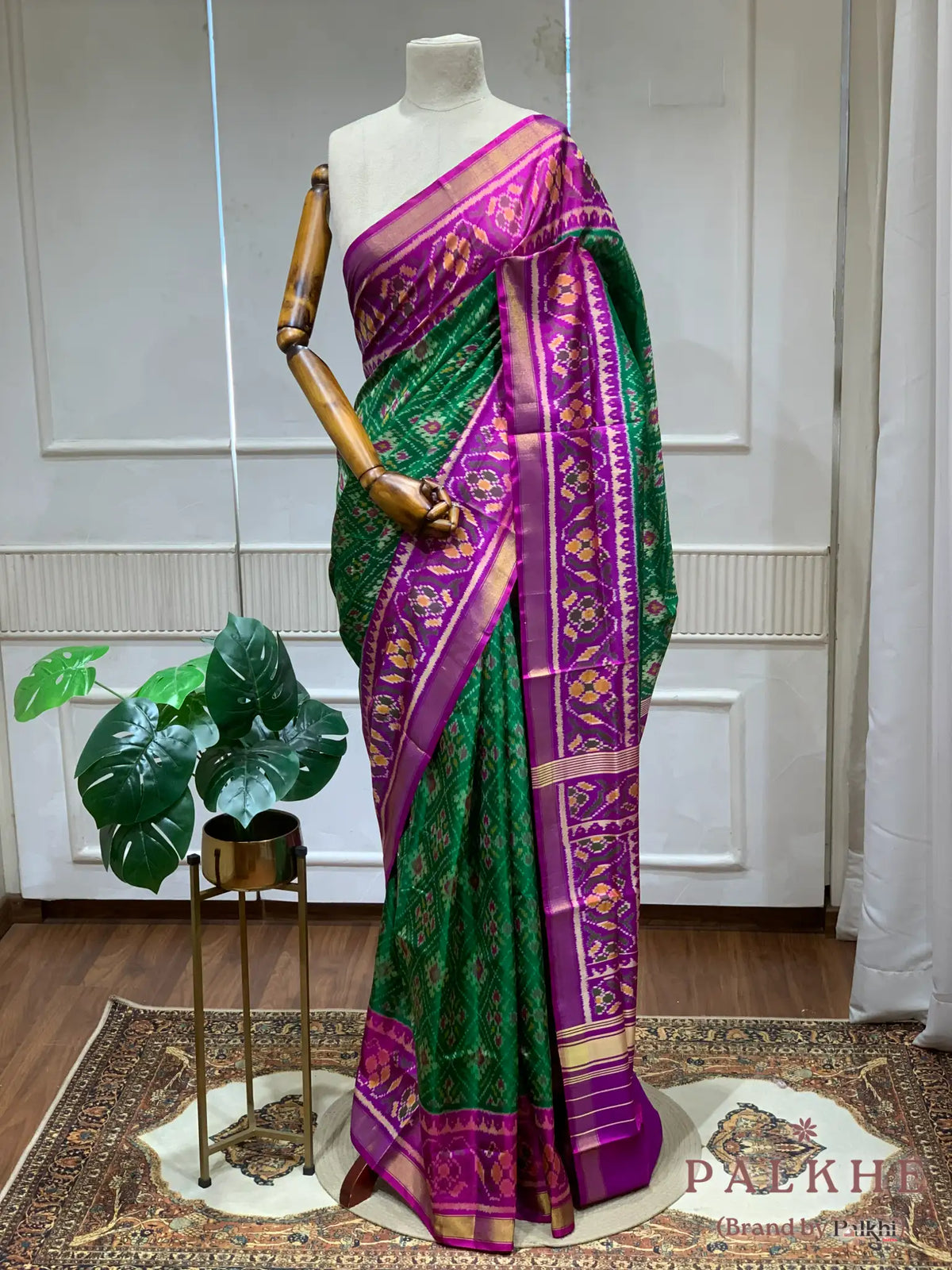 Green & Purple Patola Rajkot in Pure Silk (CS48)
