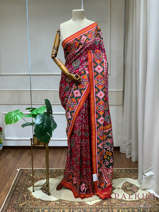 Pink Patola Navratana in Semi Silk (AO74)