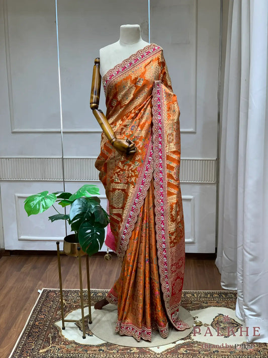 Rust Orange Pashmina x Hand Embroidery (CS33)
