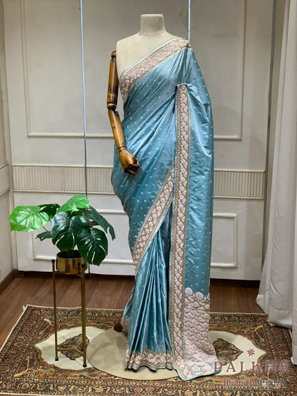 Sky Blue Buttis Banarasi x Hand Embroidery (cs35)