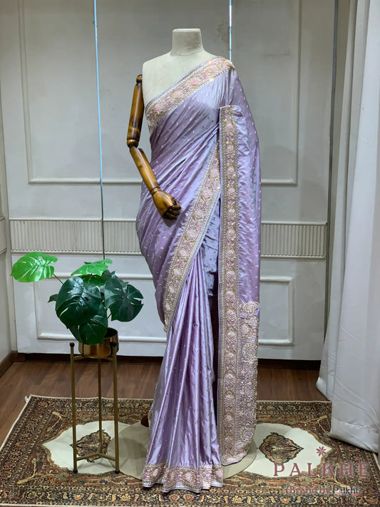 Lavender Buttis Banarasi x Hand Embroidery (CS07)