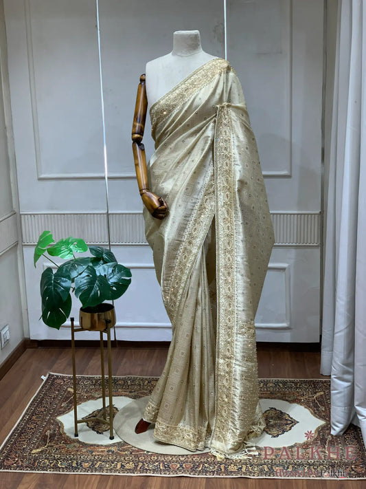 Beige Buttis Banarasi x Hand Embroidery (CJ40)