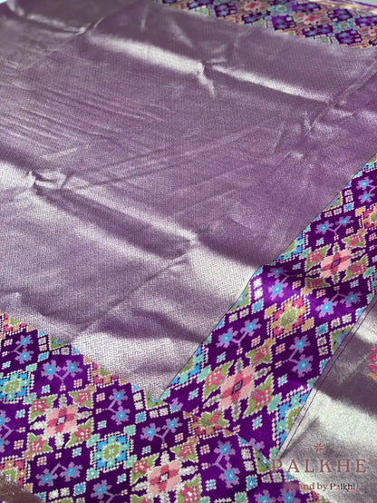 Purple Kanjivaram Geometric in Semi Kanjivaram Patola (CS89)