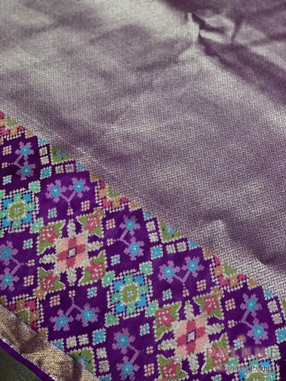 Purple Kanjivaram Geometric in Semi Kanjivaram Patola (CS89)