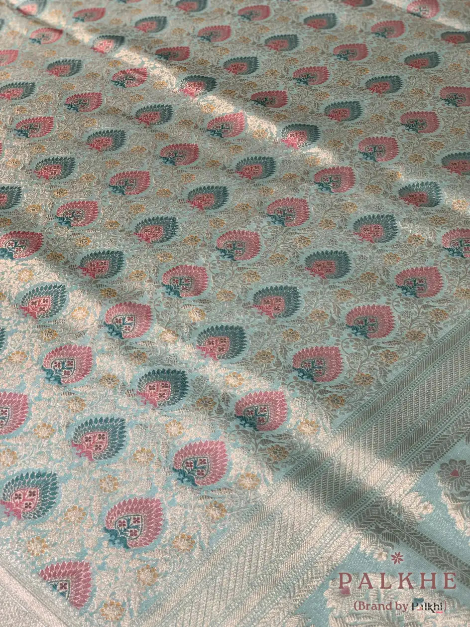 Sea Green Kanjivaram Buttas in Semi Tissue Brocade (AW60)