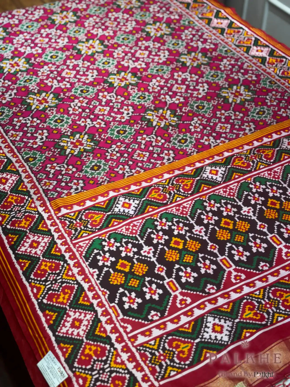 Pink Patola Navratana in Semi Silk (AO74)