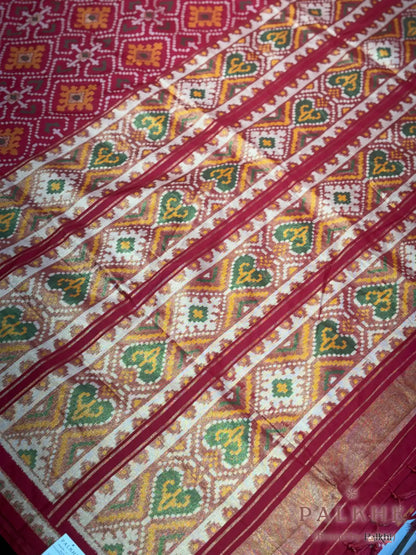 Red Patola Geometric in Semi Silk (BH38)