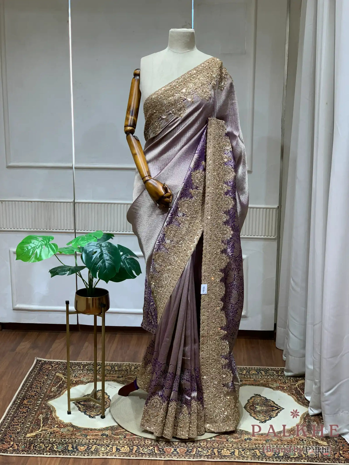 Purple Banarasi x Hand Embroidery (CU57)