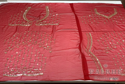 Red Floral Fancy x Hand Embroidery (CT94)