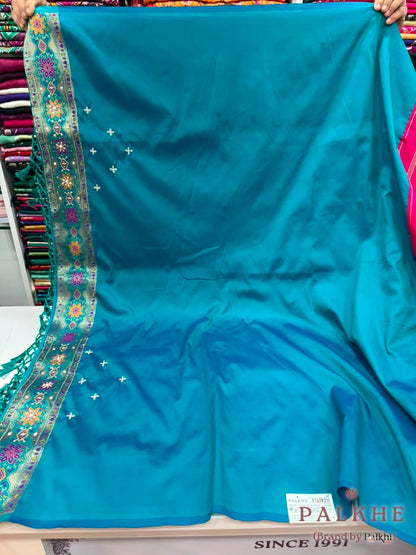 Rani Pink Floral Banarasi x Hand Embroidery (CA90)