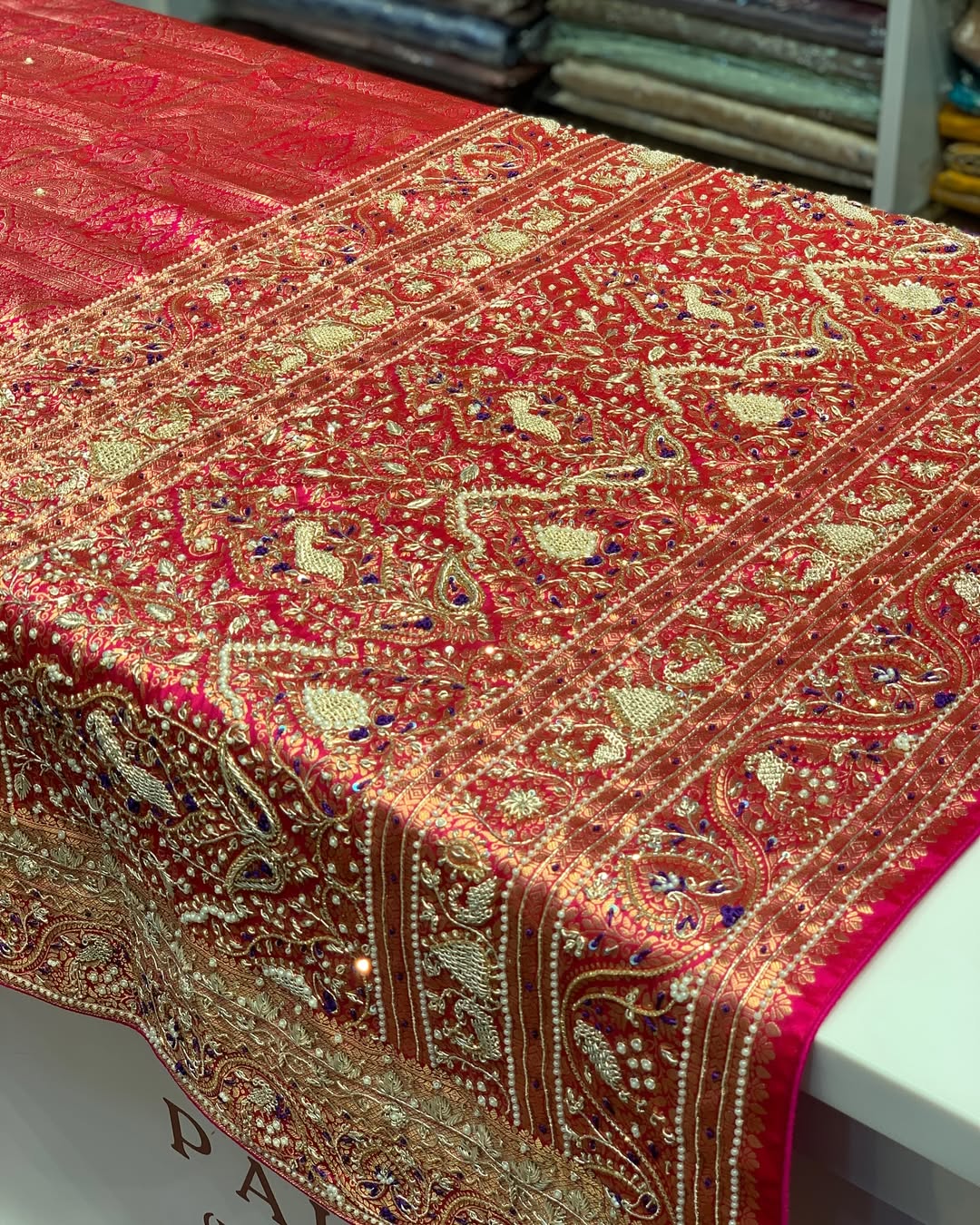 RANI PURE KANJIVARAM WITH ZARDOZI WORK – Palkhe by Palkhi Sarees