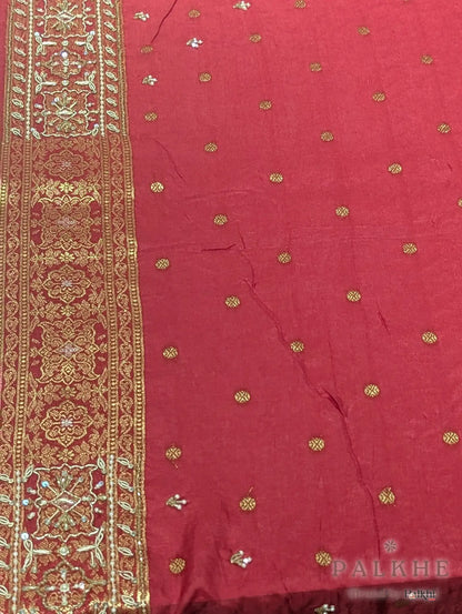 Cream Floral Jaal Semi Banarasi Katan Silk Banarasi x Hand Embroidery