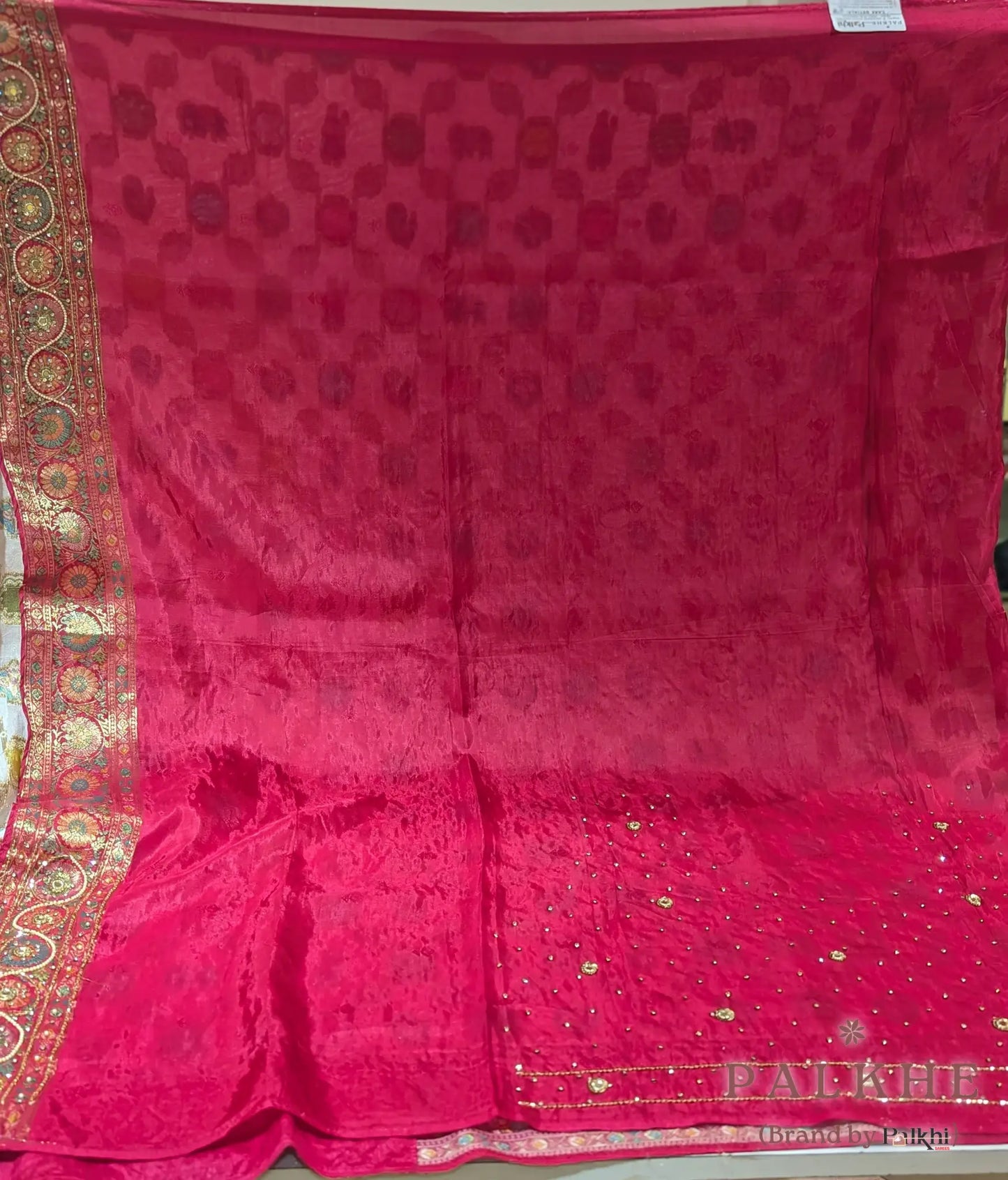 Beige Pashmina Silk x Hand Embroidery