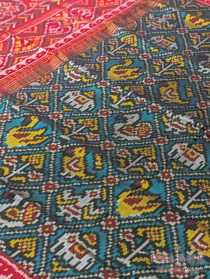 Green Patola Traditional Figures in Pure Silk