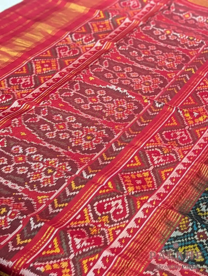 Green Patola Traditional Figures in Pure Silk