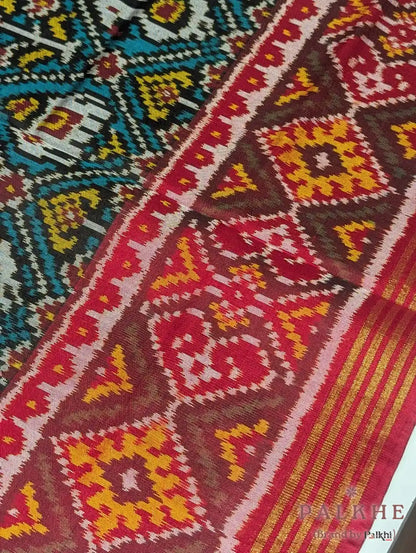 Green Patola Traditional Figures in Pure Silk