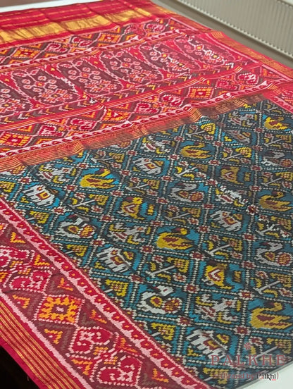 Green Patola Traditional Figures in Pure Silk