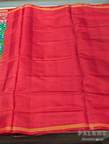 Bottle Green Patola in Pure Silk