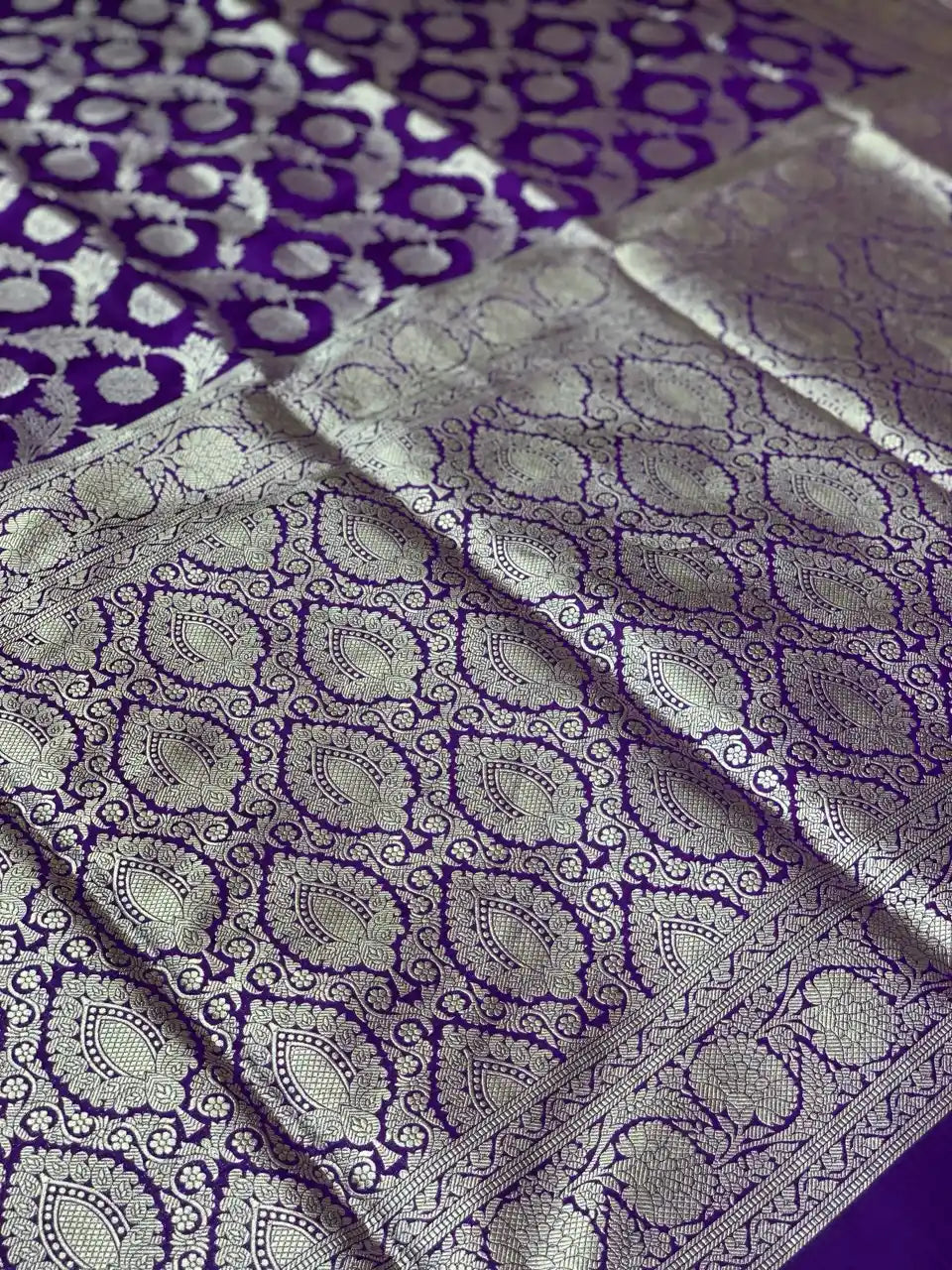 Purple Banarasi in Pure Katan Silk
