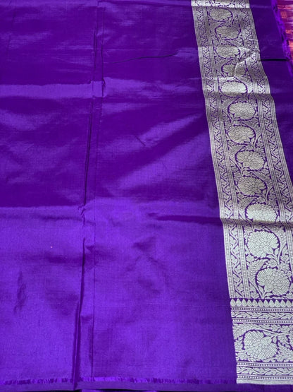 Purple Banarasi in Pure Katan Silk