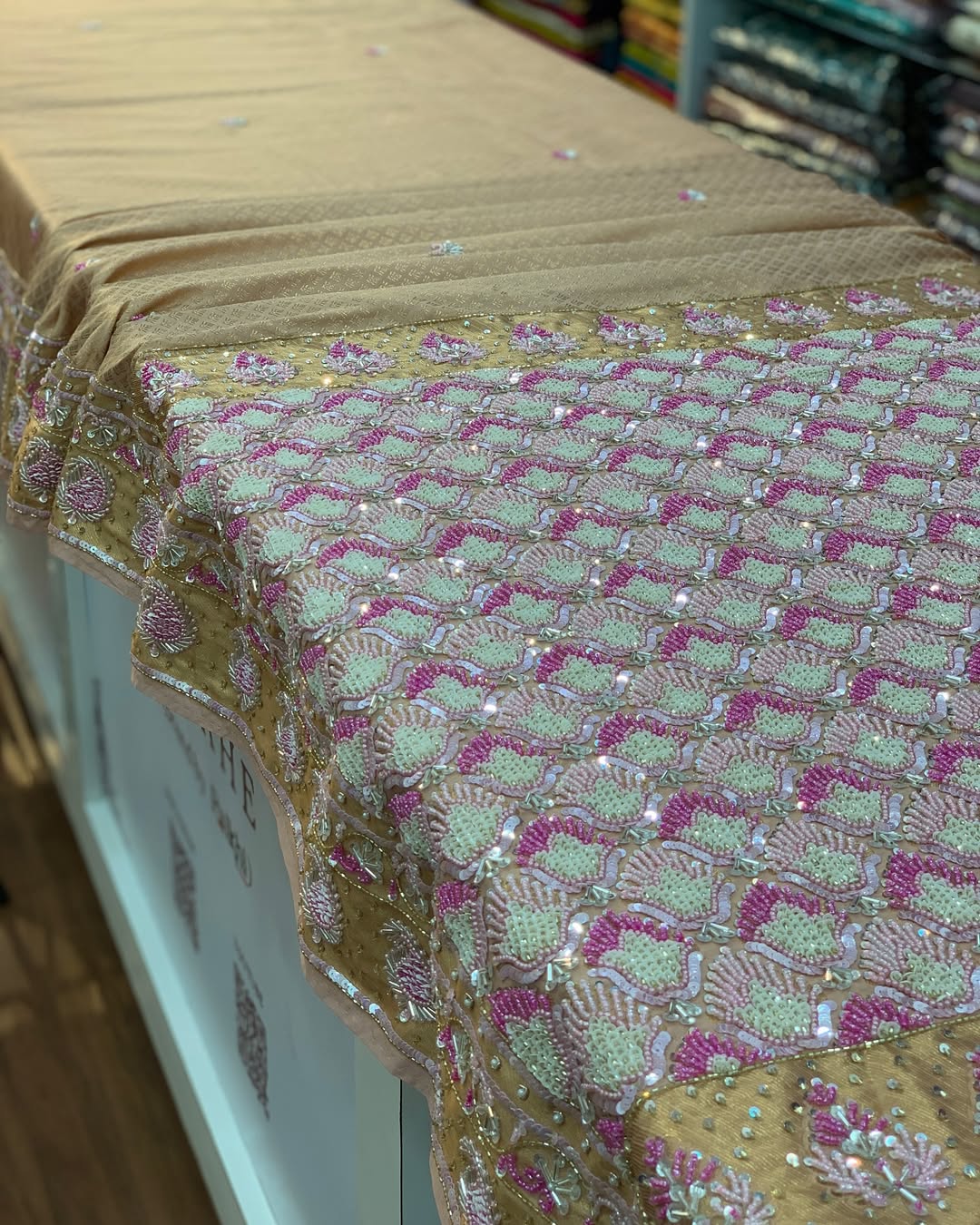 BABY PINK HANDWORK KANJIVARAM