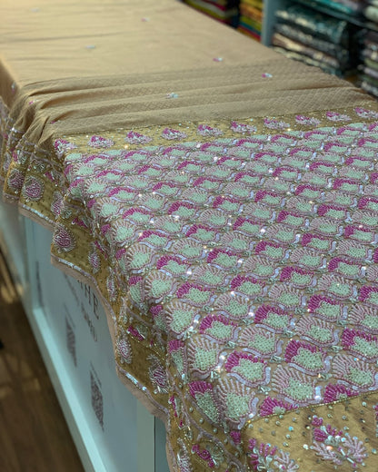 BABY PINK HANDWORK KANJIVARAM