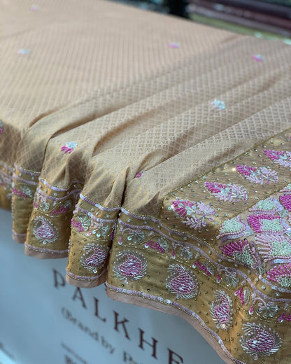 BABY PINK HANDWORK KANJIVARAM