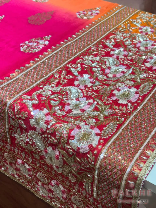 Multicolor Buttas Dola Silk Banarasi x Hand Embroidery