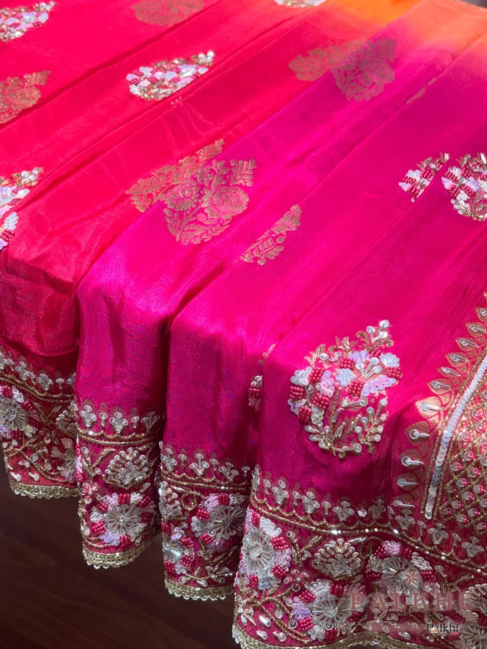 Multicolor Buttas Dola Silk Banarasi x Hand Embroidery