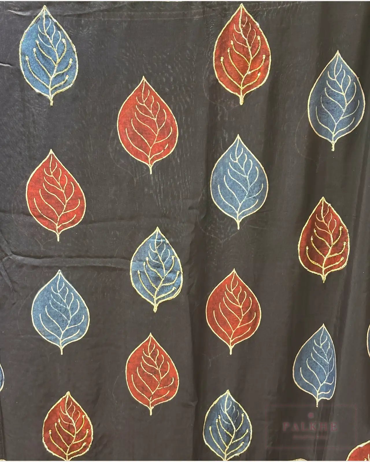 Black Crepe Silk Ajrakh Fancy x Hand Embroidery