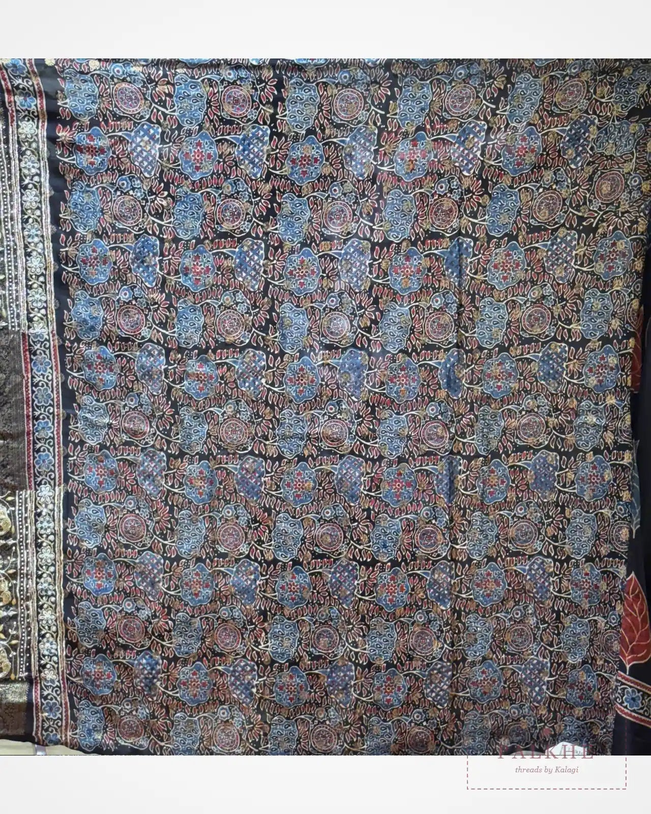 Black Crepe Silk Ajrakh Fancy x Hand Embroidery