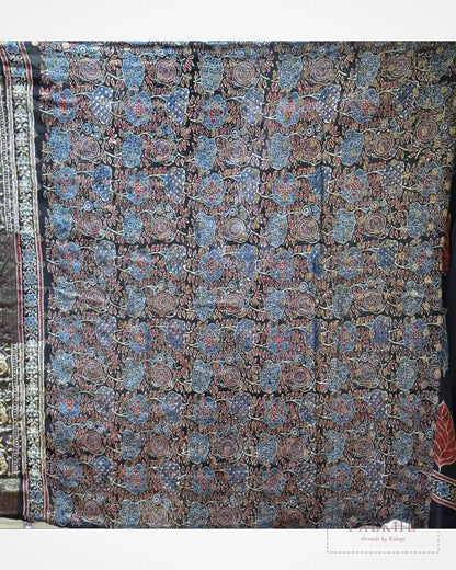 Black Crepe Silk Ajrakh Fancy x Hand Embroidery