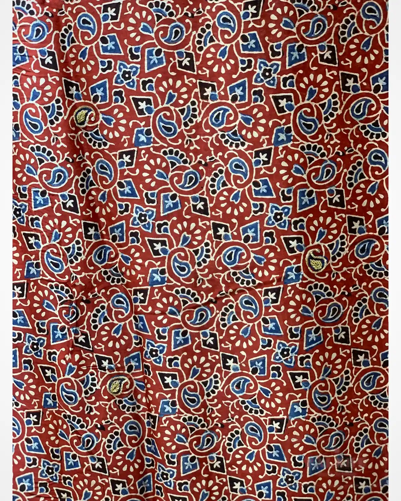Maroon Ajrakh Silk Fancy x Hand Embroidery