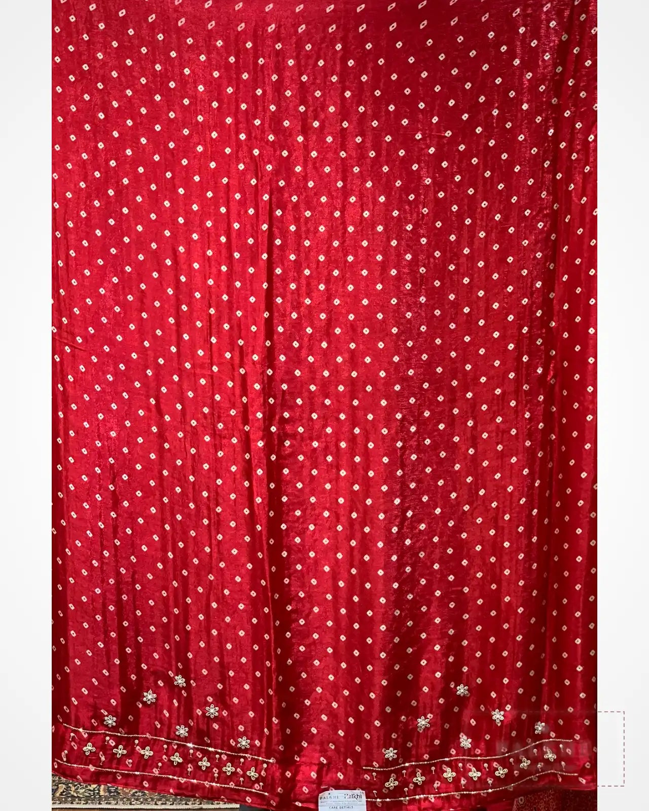 Red Silk Ajrakh Fancy x Hand Embroidery