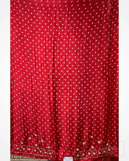 Red Silk Ajrakh Fancy x Hand Embroidery