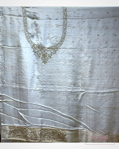 Ivory Silk Banarasi x Hand Embroidery