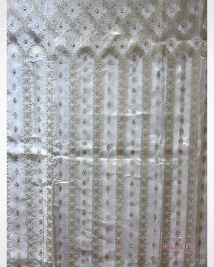 Ivory Silk Banarasi x Hand Embroidery