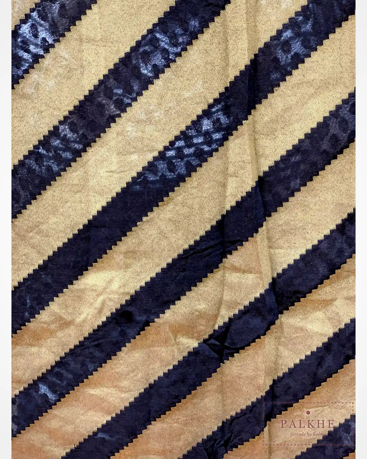 Black & Gold Banarasi Stripped in Georgette