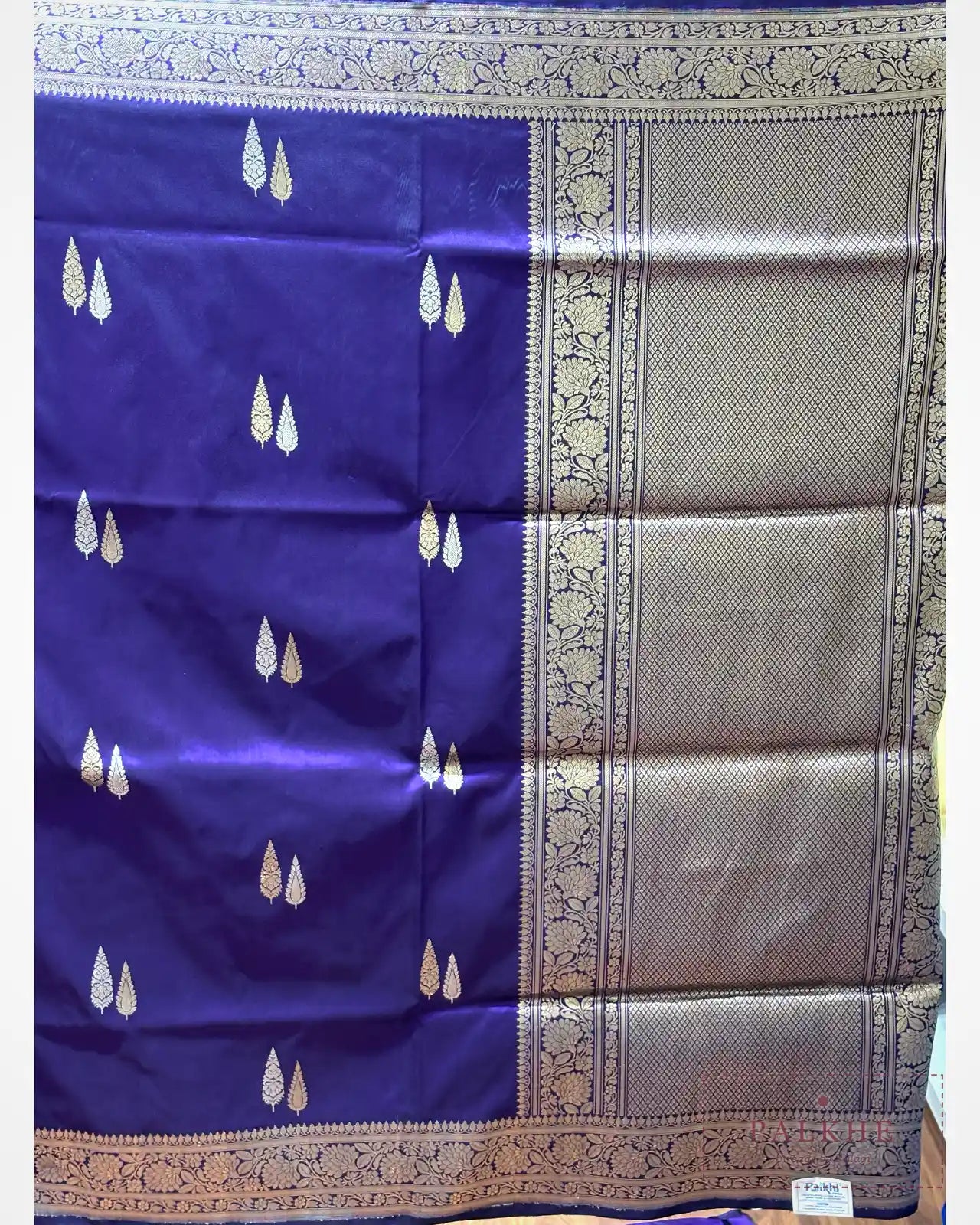 Purple Banarasi Butti in Katan Silk