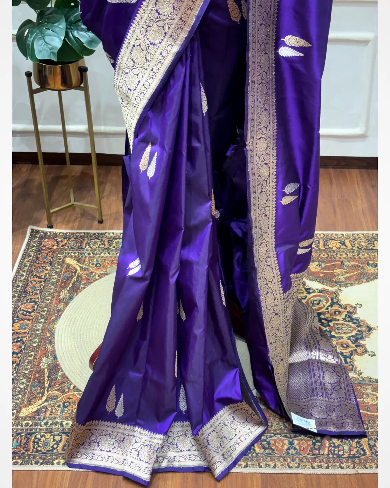 Purple Banarasi Butti in Katan Silk