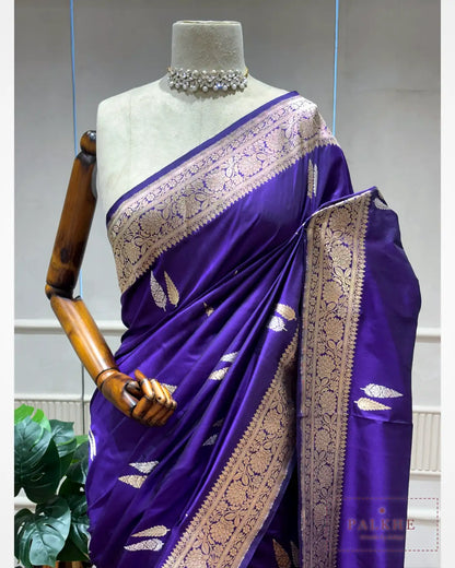 Purple Banarasi Butti in Katan Silk