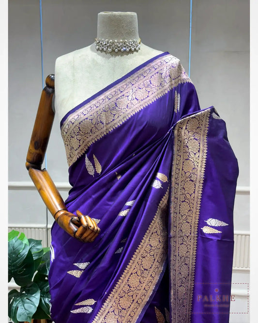 Purple Banarasi Butti in Katan Silk