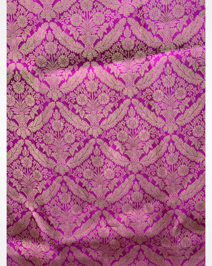 Wine Banarasi Floral Jaal in Silk